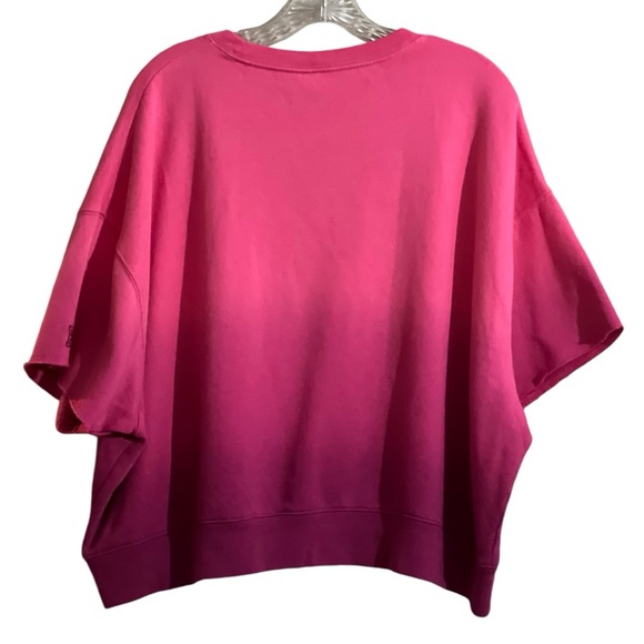 Victoria's Secret PINK Sweatshirt Short Sleeve Pink Purple Ombré NWT Women's XL - Picture 2 of 6